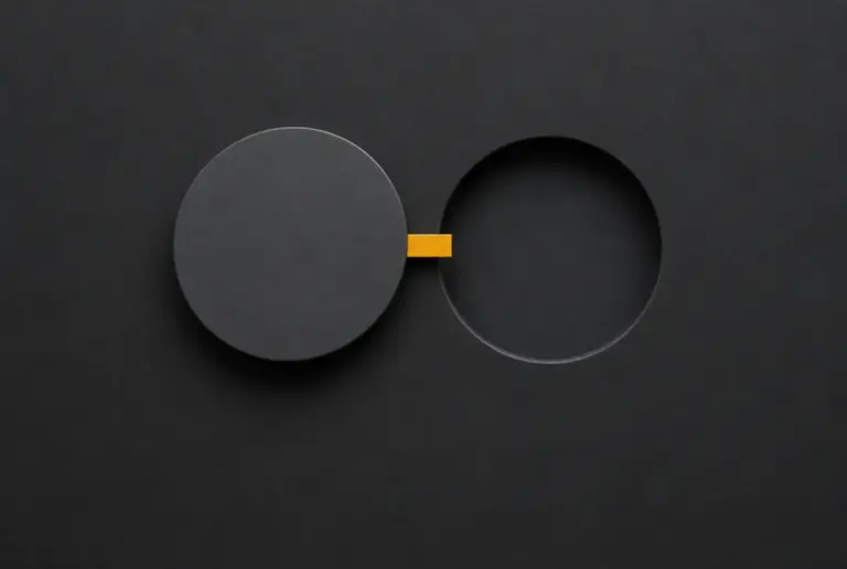 A blank disc displaced from its matching circular recess